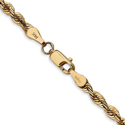 14K 22 inch 4mm Ultra Diamond-cut Rope with Lobster Clasp Chain