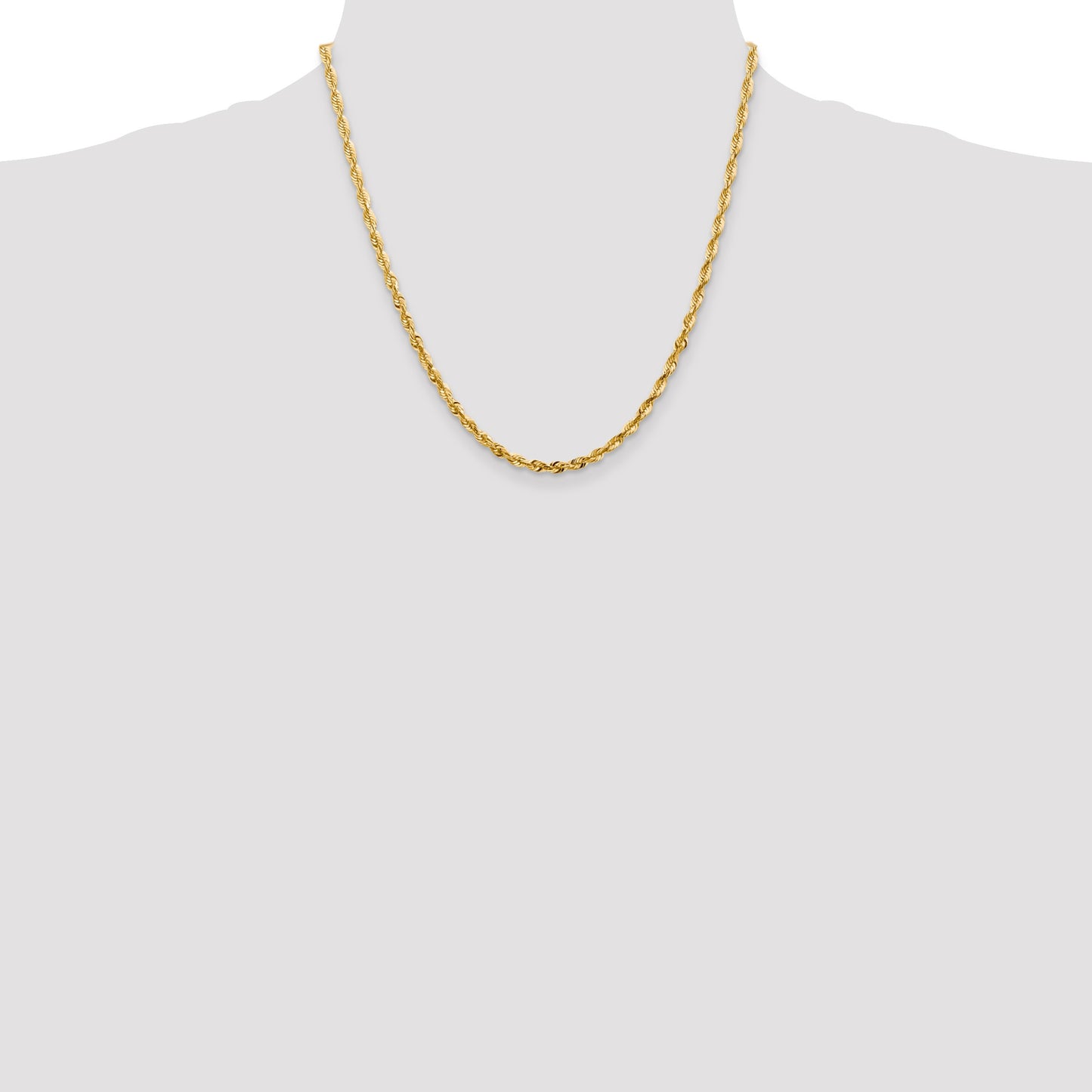 14K 20 inch 4mm Ultra Diamond-cut Rope with Lobster Clasp Chain