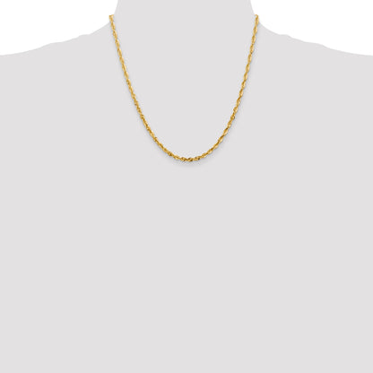 14K 20 inch 4mm Ultra Diamond-cut Rope with Lobster Clasp Chain