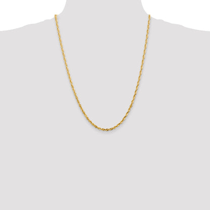 14K 24 inch 4mm Ultra Diamond-cut Rope with Lobster Clasp Chain