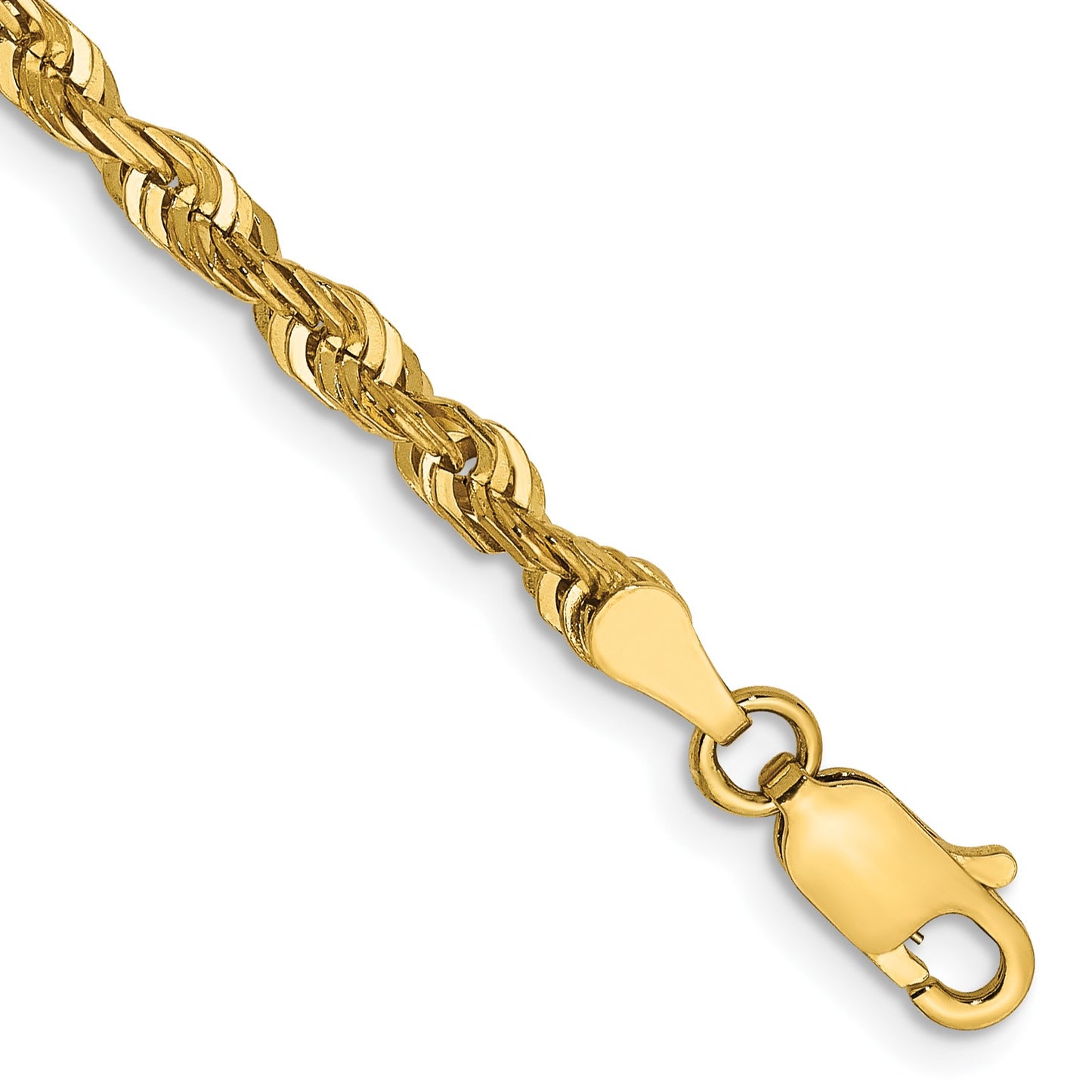 14K 8 inch 4mm Ultra Diamond-cut Rope with Lobster Clasp Chain