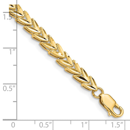 14K Polished 5mm Diamond-cut 7 inch Bracelet