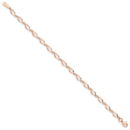 14k Rose Gold Polished Fancy Twisted Link 7.25 inch Bracelet