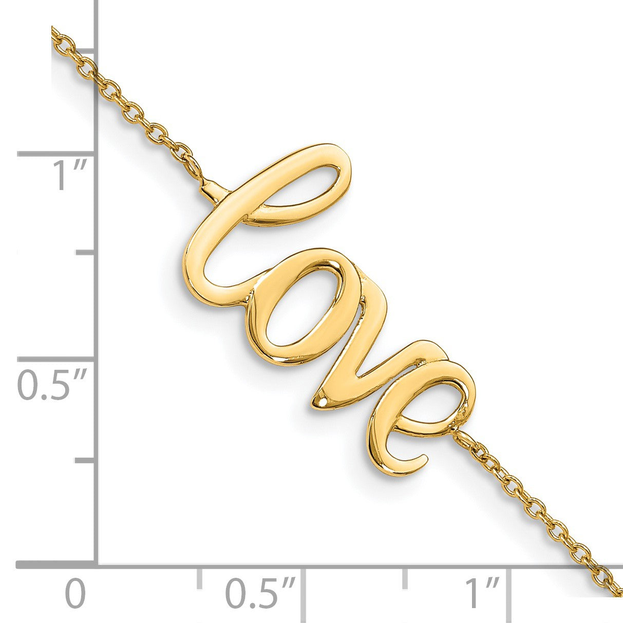 14K Polished LOVE Script 7 inch Bracelet