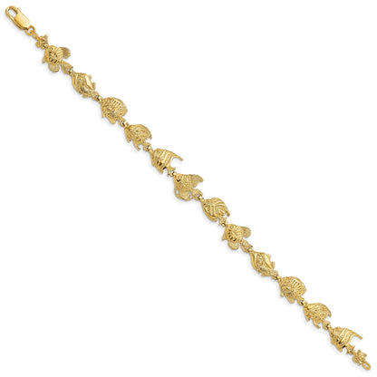 14k Polished Tropical Fish 7.5 inch Bracelet