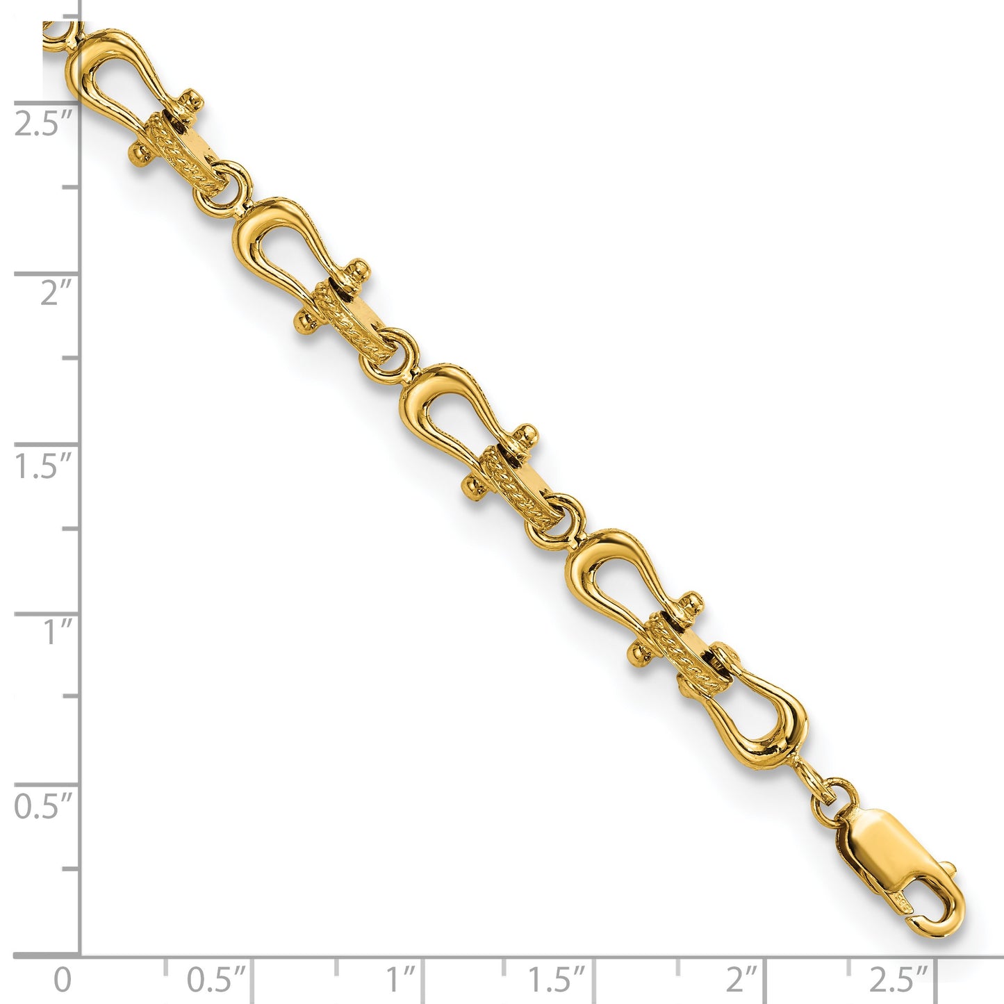 14k Polished Anchor Shackle 8 inch Bracelet