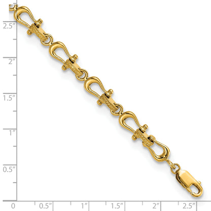 14k Polished Anchor Shackle 7.5 inch Bracelet