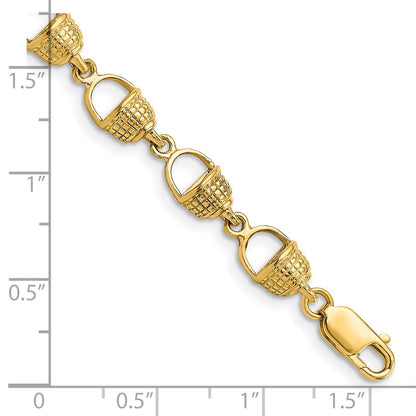 14k Polished Nantucket Basket 7.25 inch Bracelet