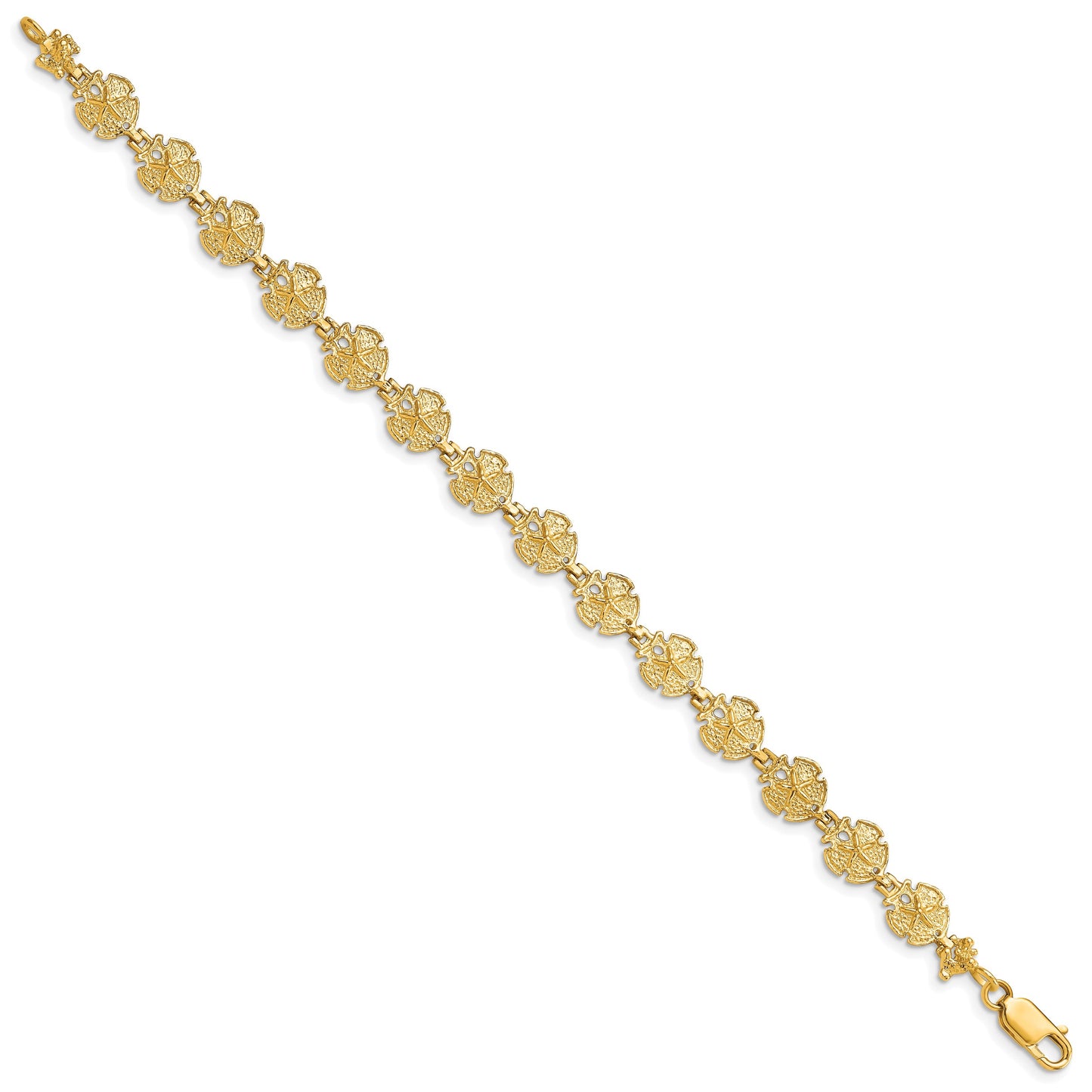 14k Textured Sand Dollar 8 inch Bracelet