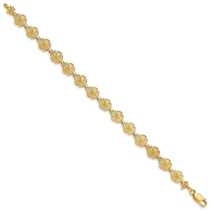 14k Textured Sand Dollar 8 inch Bracelet
