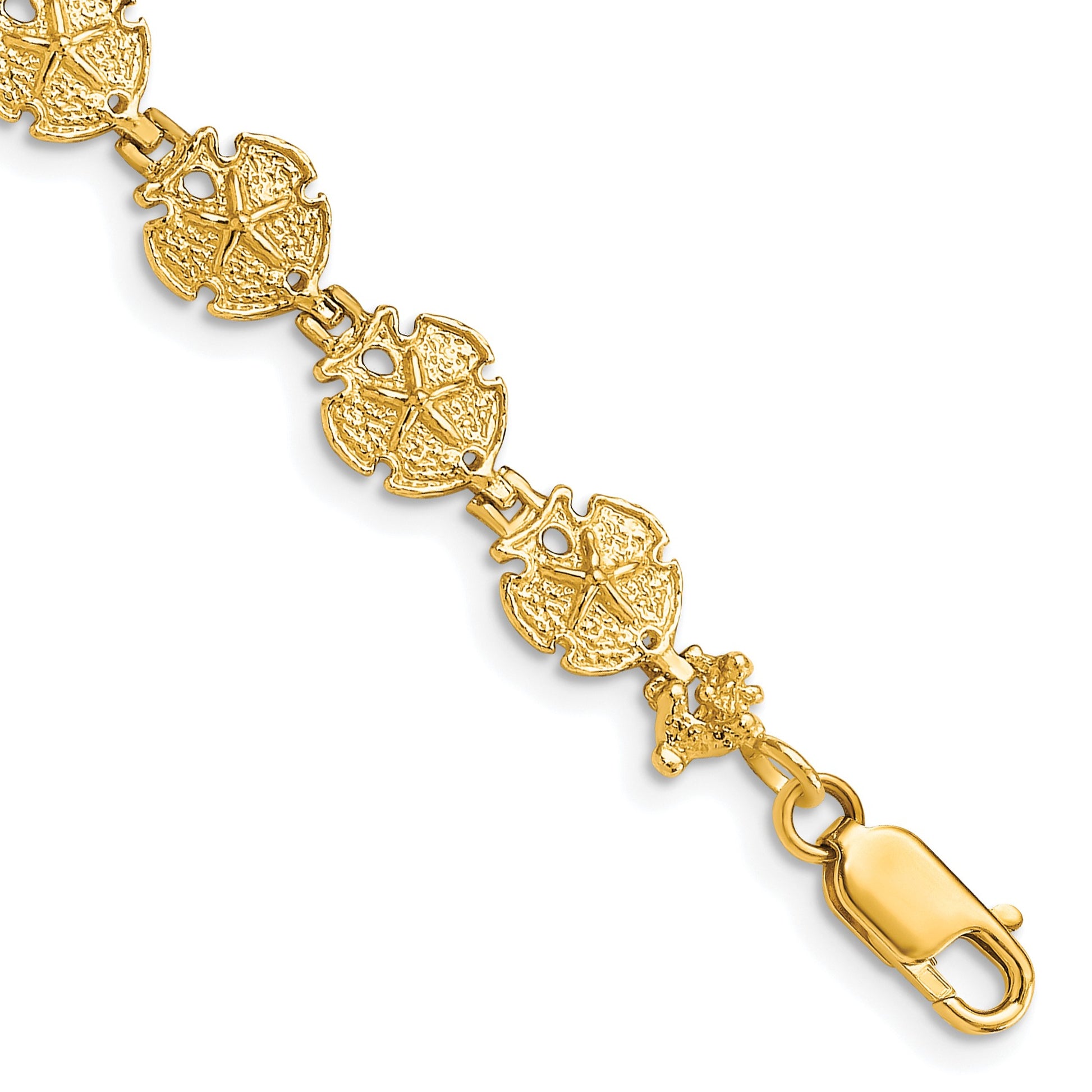 14k Textured Sand Dollar 8 inch Bracelet