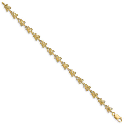 14k Polished Turtle 7.25 inch Bracelet