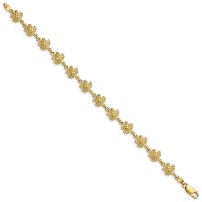 14k Polished Turtle 7 inch Bracelet