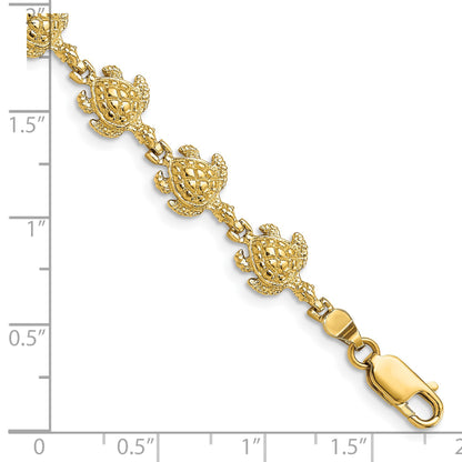 14k Polished Turtle 7 inch Bracelet