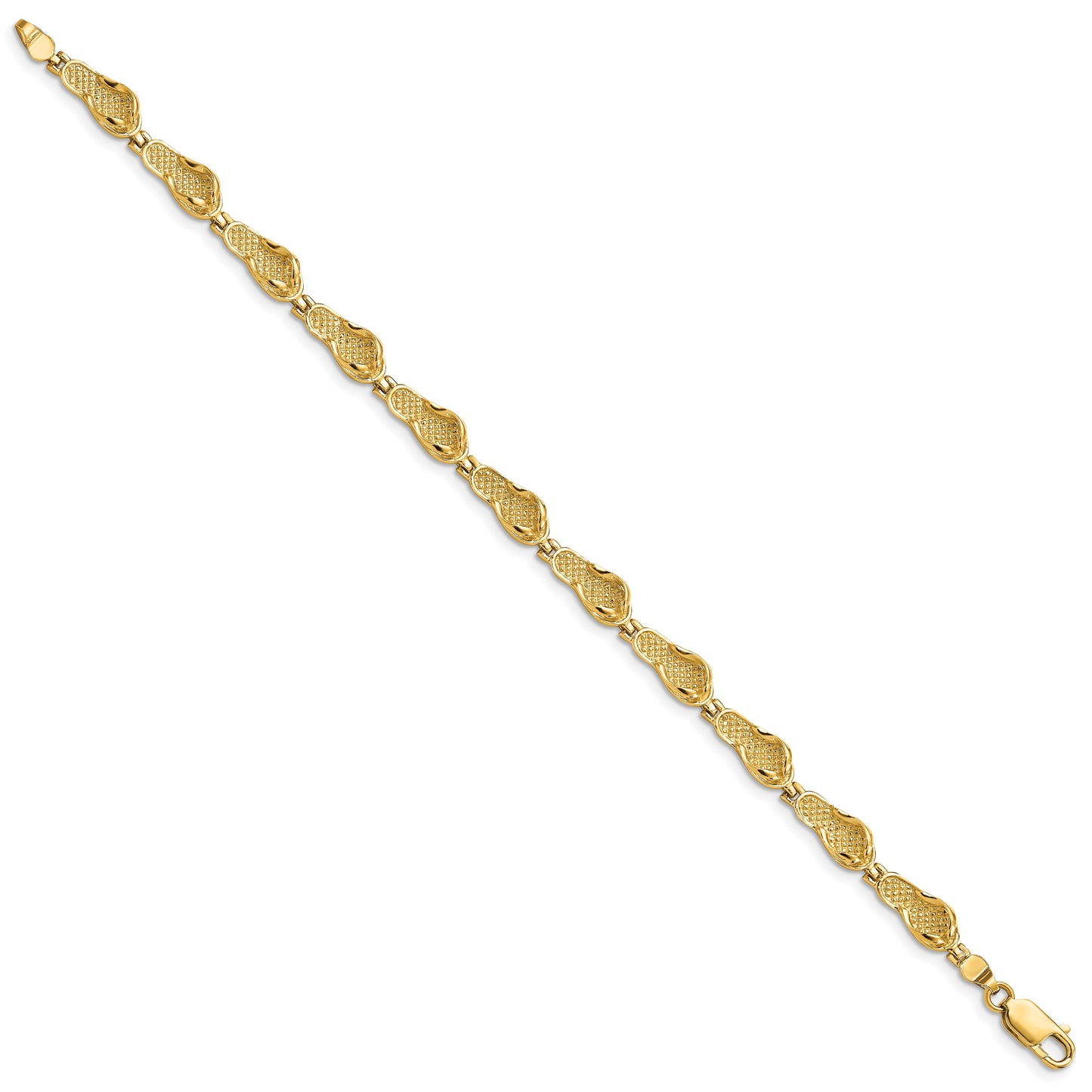 14k Polished Flip Flop 7 inch Bracelet