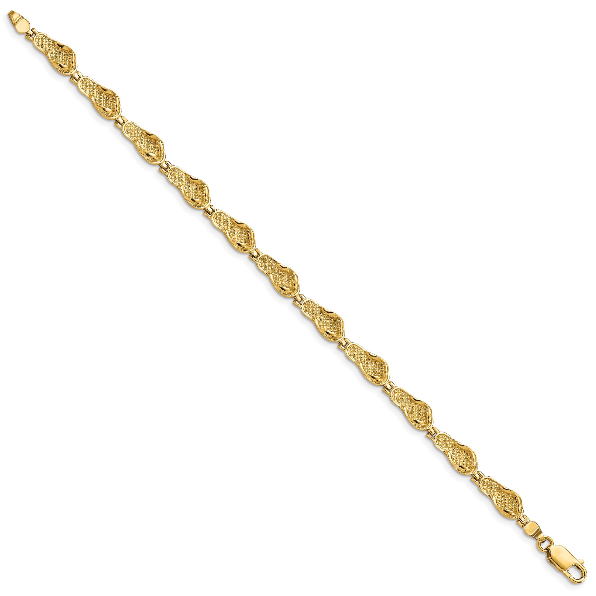 14k Polished Flip Flop 7 inch Bracelet