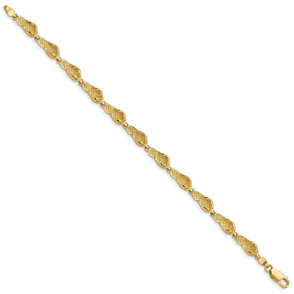 14k Polished Flip Flop 7 inch Bracelet