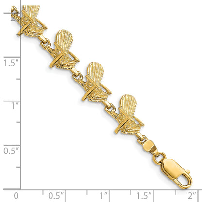 14k Polished Beach Chair 7 inch Bracelet