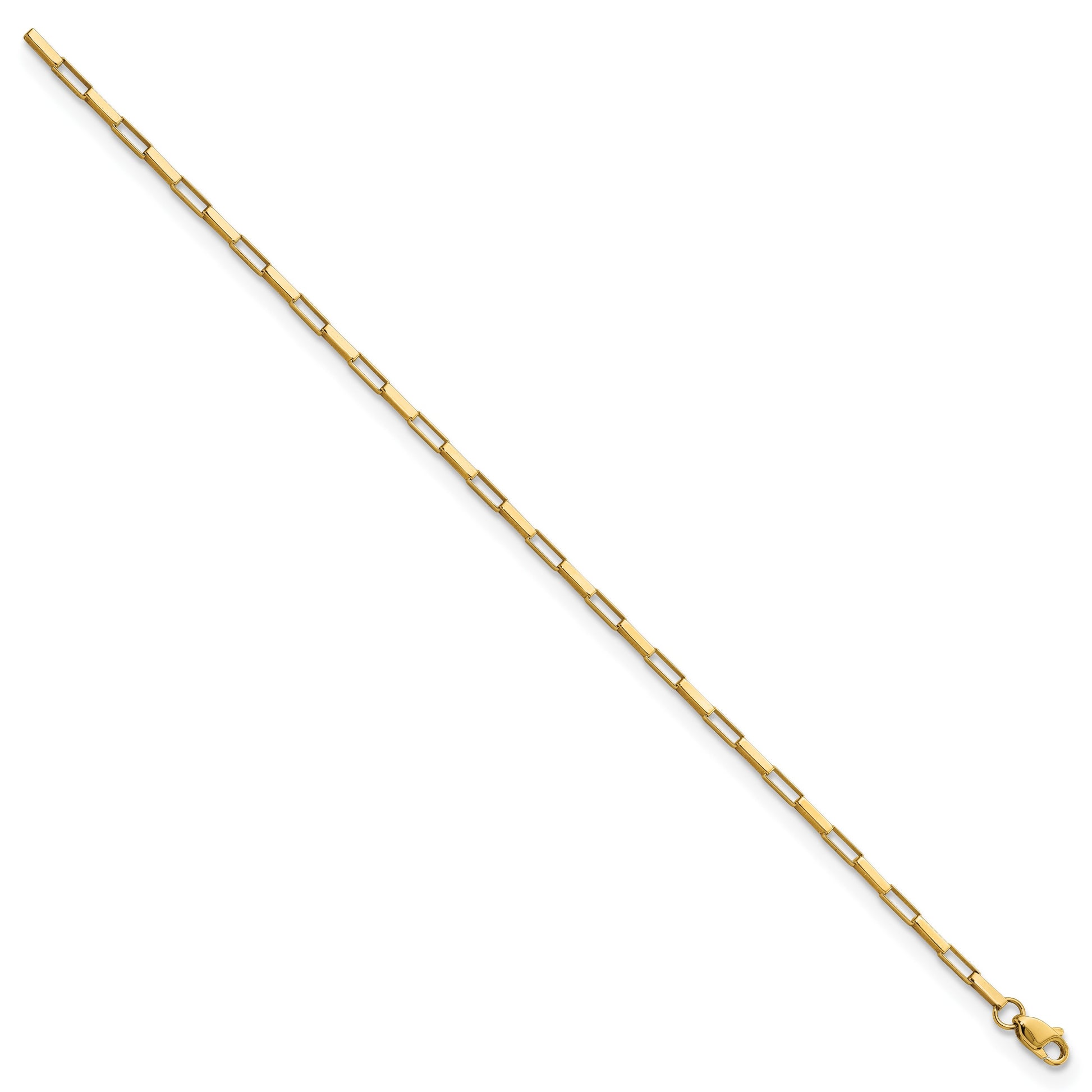 14K Polished Fancy Box Links 7.5 inch Bracelet