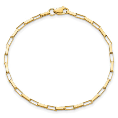 14K Polished Fancy Box Links 7.5 inch Bracelet