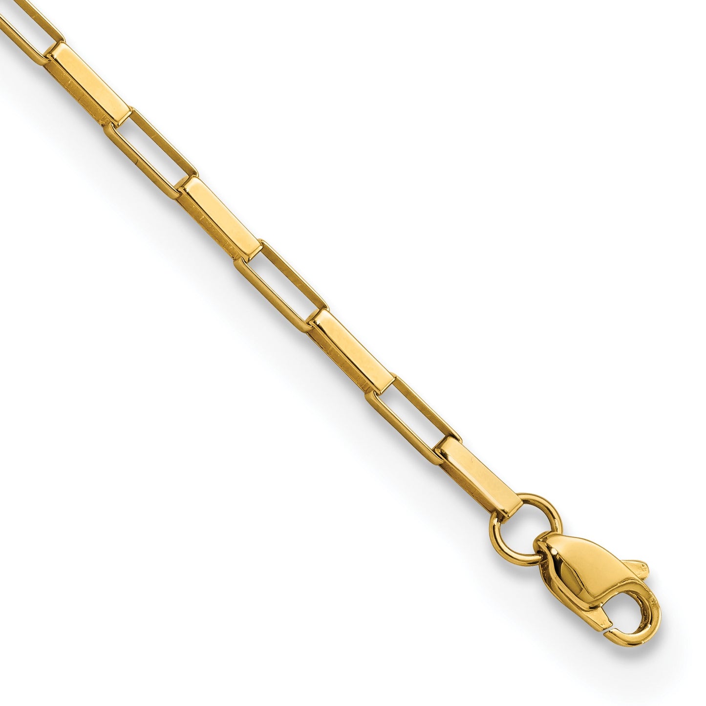 14K Polished Fancy Box Links 7.5 inch Bracelet