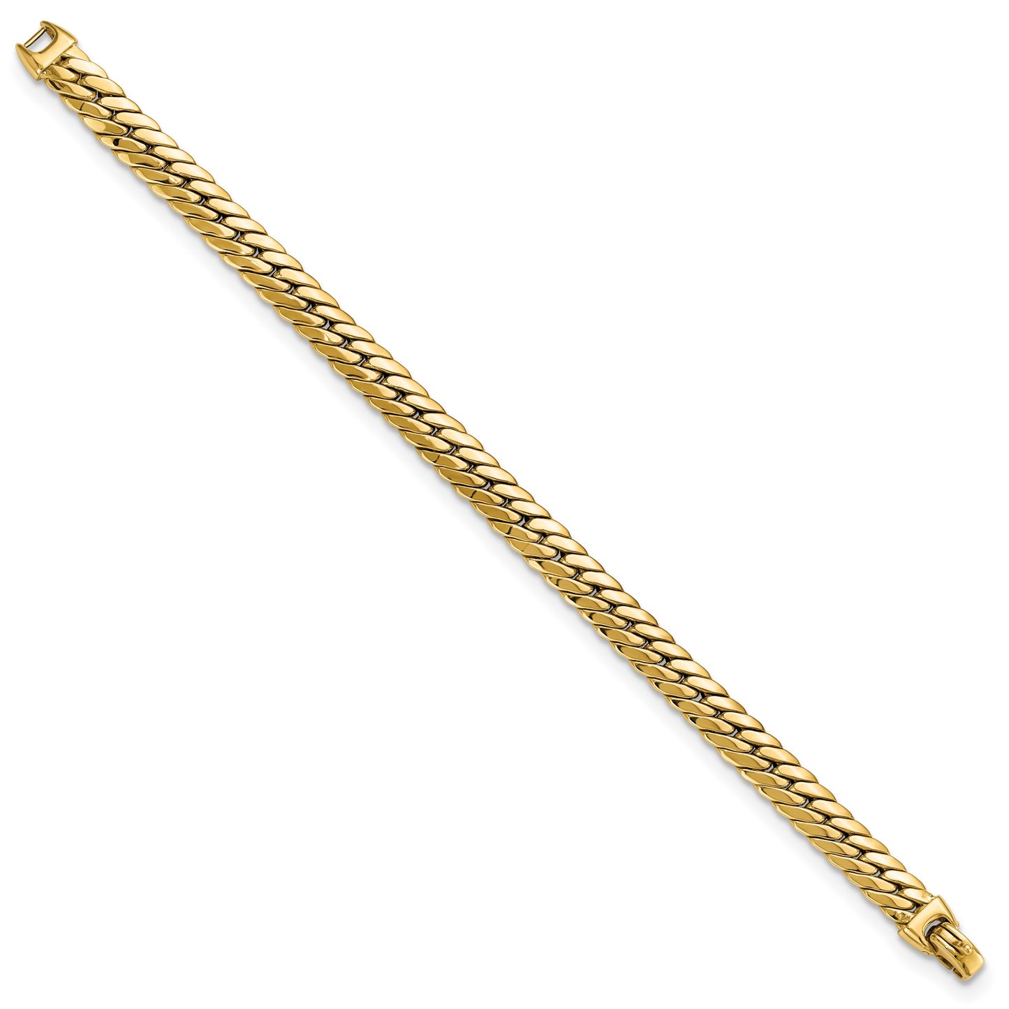 14k Polished 7.4mm Large Snake Chain 7.5 inch Bracelet