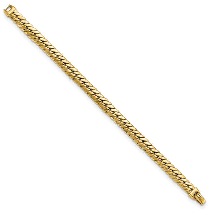 14k Polished 7.4mm Large Snake Chain 7.5 inch Bracelet