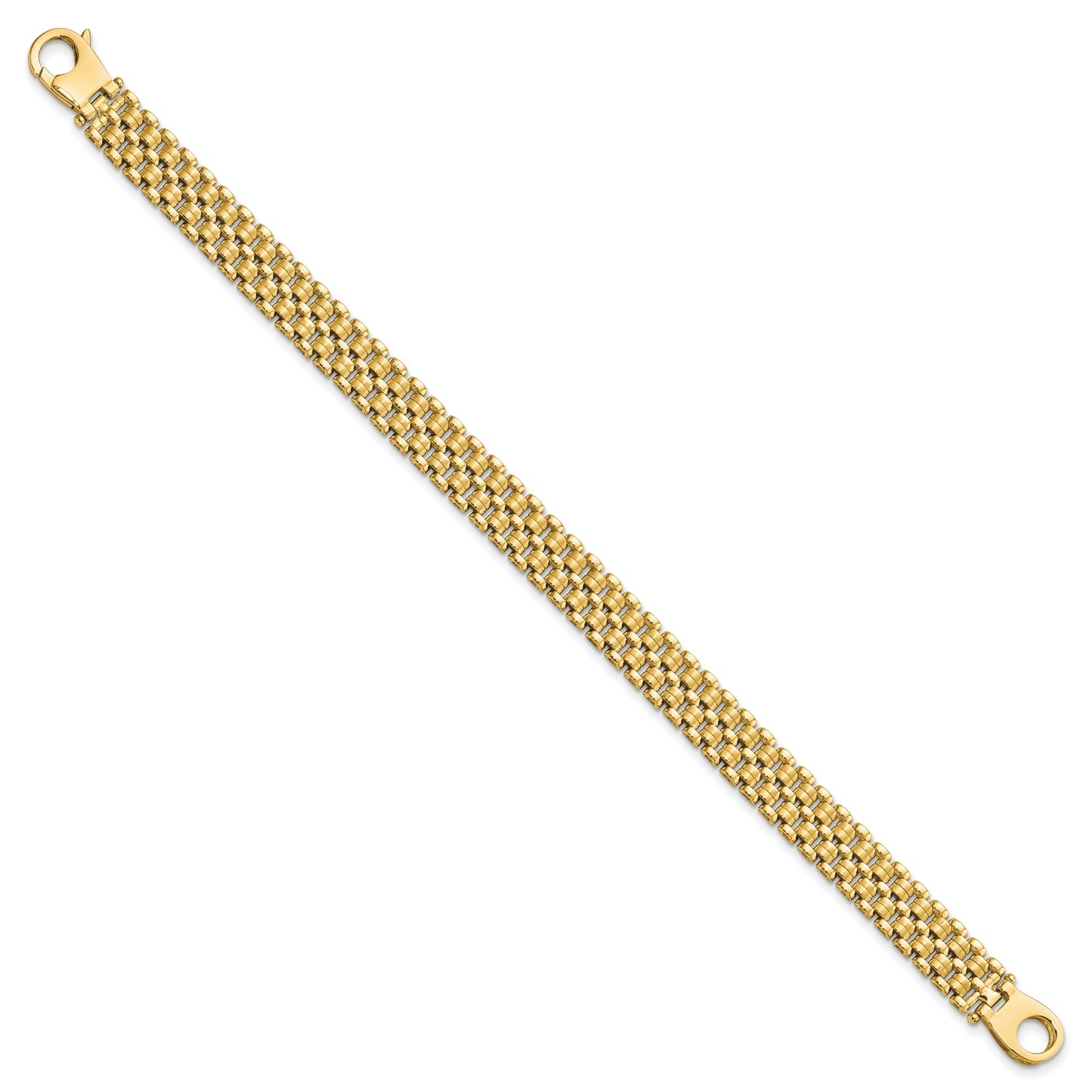 14K Brushed and Polished 8.5mm Basket Weave Pattern 7.5 inch Bracelet