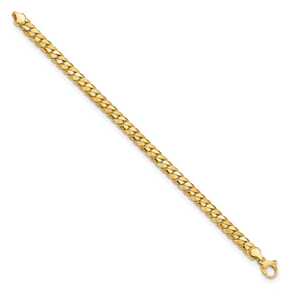 14k Satin and Polished 6.5mm Fancy Curb Link 7.75 inch Bracelet