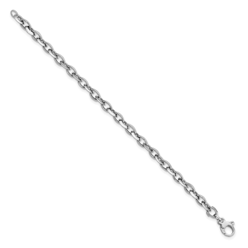 14K White Polished Fancy Link Bracelet