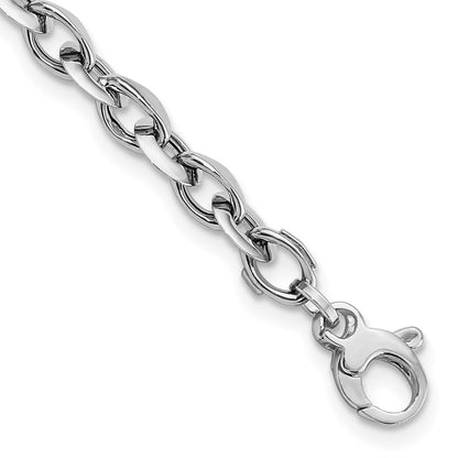 14K White Polished Fancy Link Bracelet