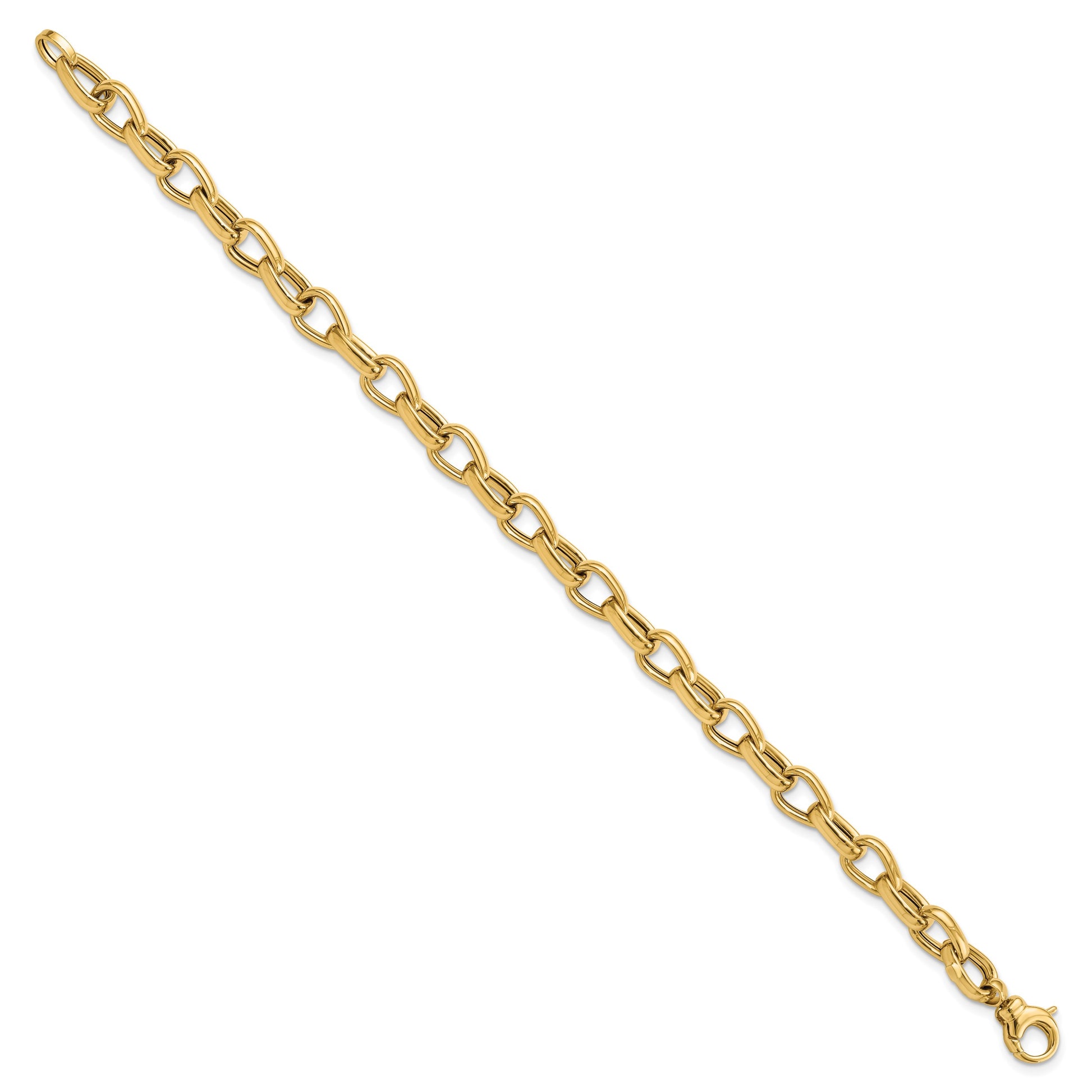 14K Polished 6.8mm Fancy Link 7.75 inch Bracelet