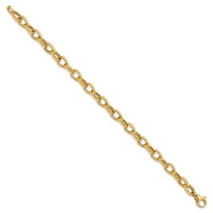 14K Polished 6.8mm Fancy Link 7.75 inch Bracelet