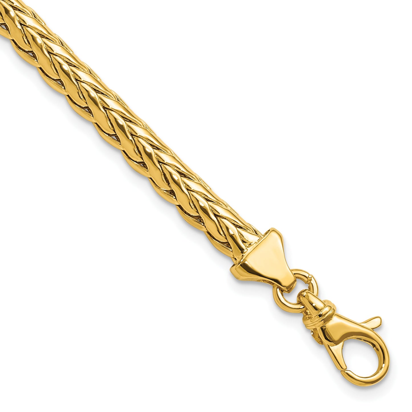 14K Polished 4.8mm Fancy Braided Link 7.5 inch Bracelet