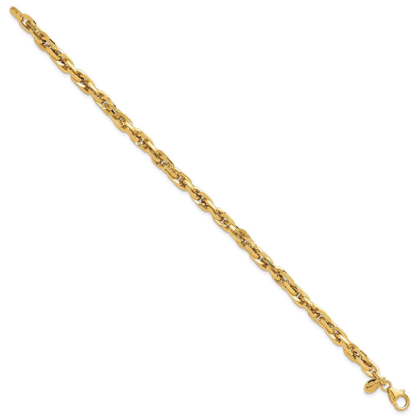 14K Polished 5mm Fancy Rope Link 7.5 inch Bracelet