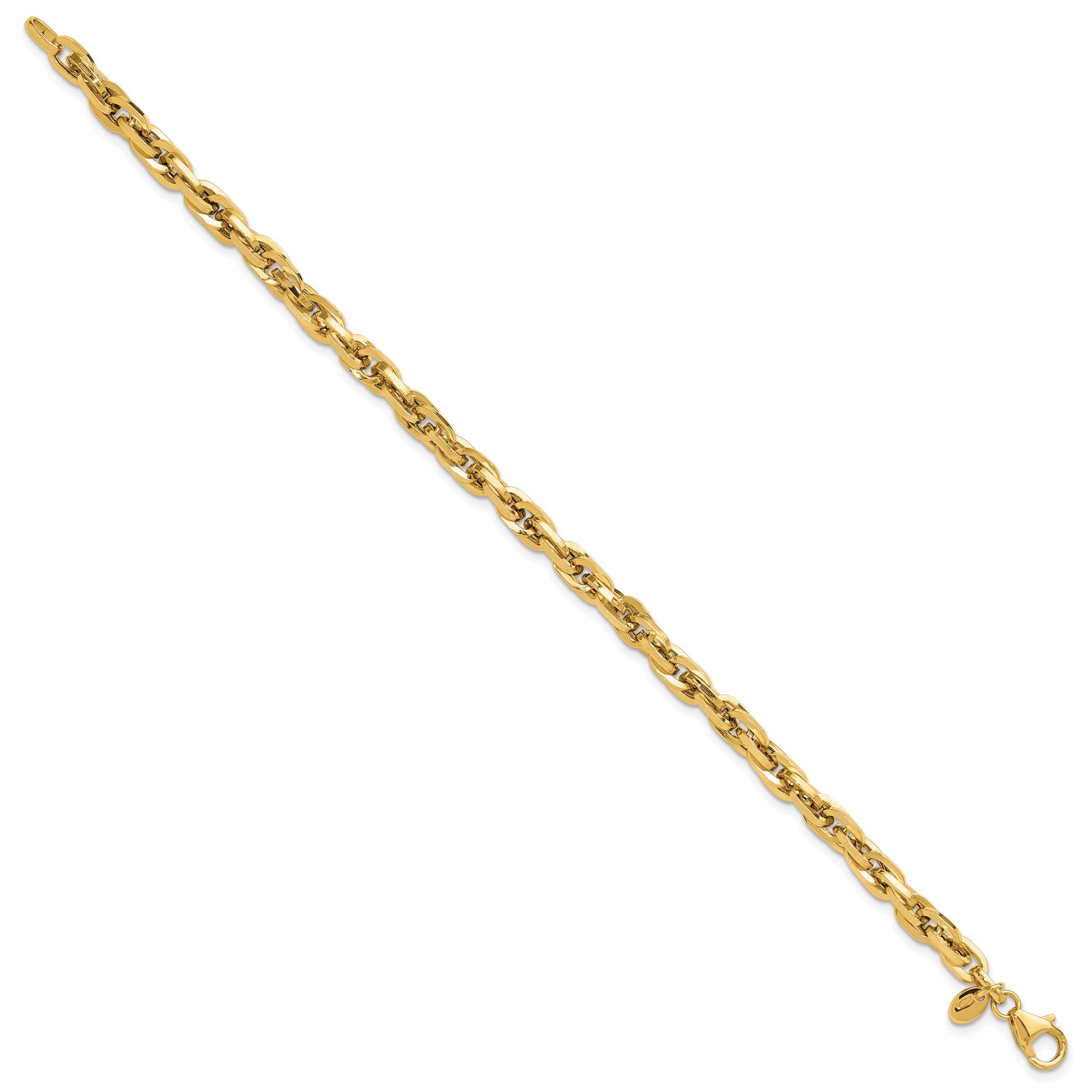 14K Polished 5mm Fancy Rope Link 7.5 inch Bracelet