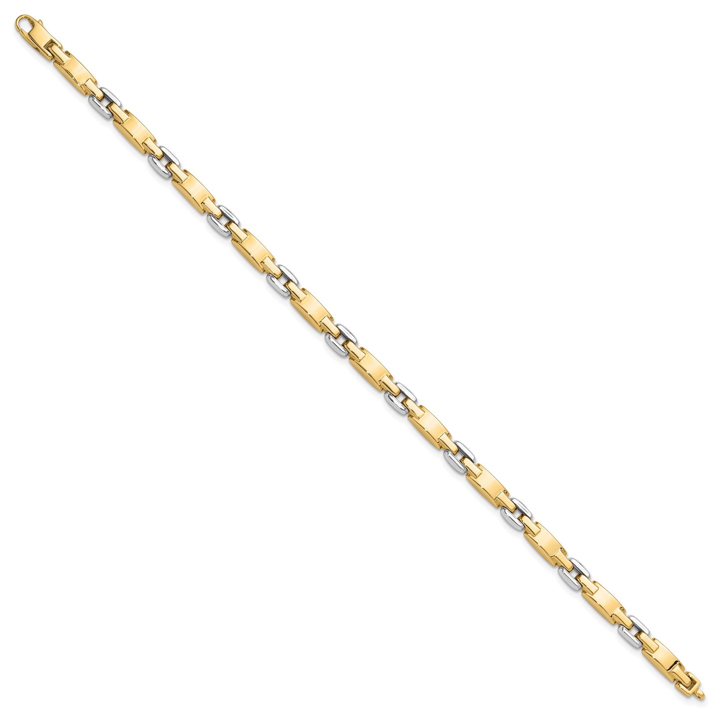 14K Two-tone Polished 4.8mm Fancy Link 7.5 inch Bracelet