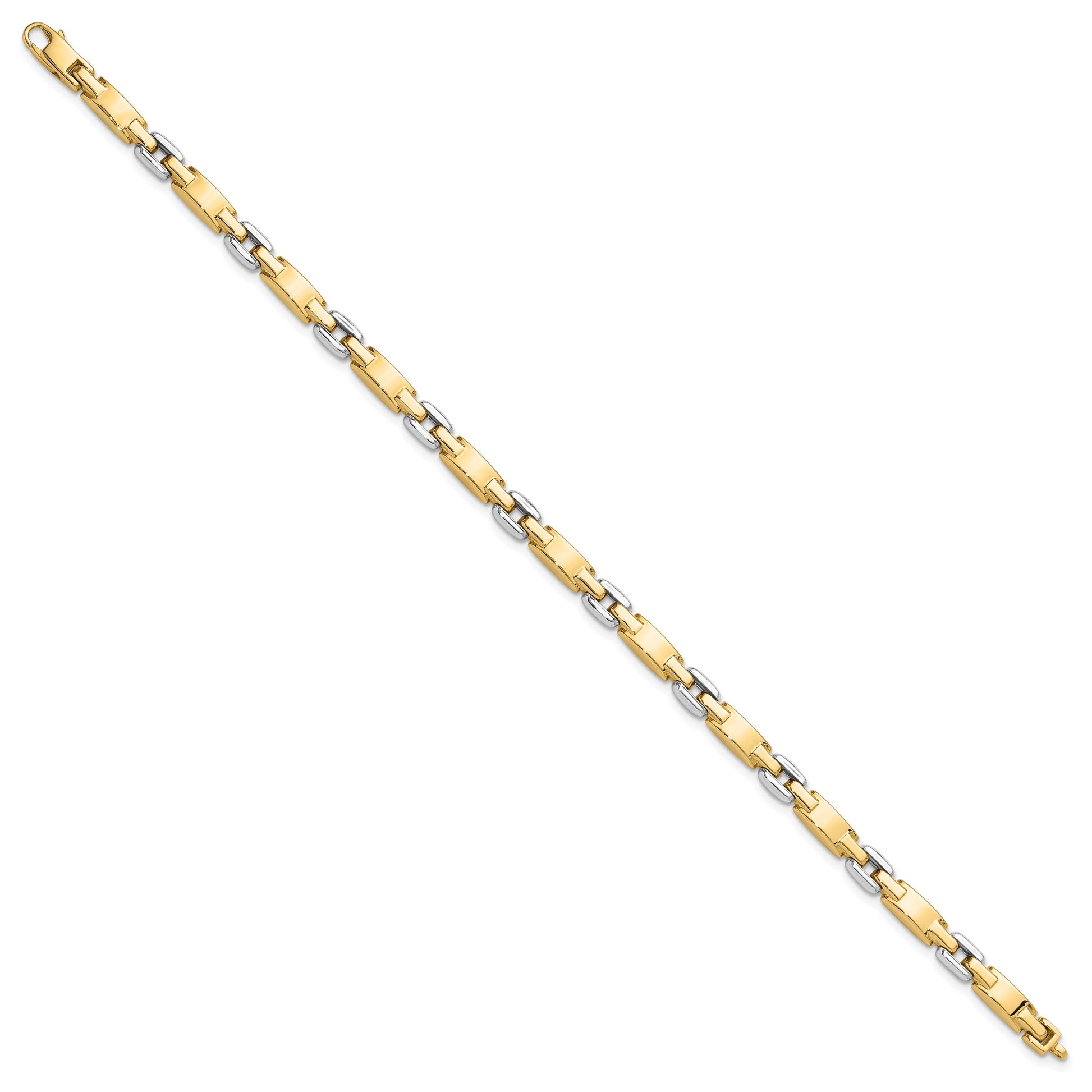 14K Two-tone Polished 4.8mm Fancy Link 7.5 inch Bracelet
