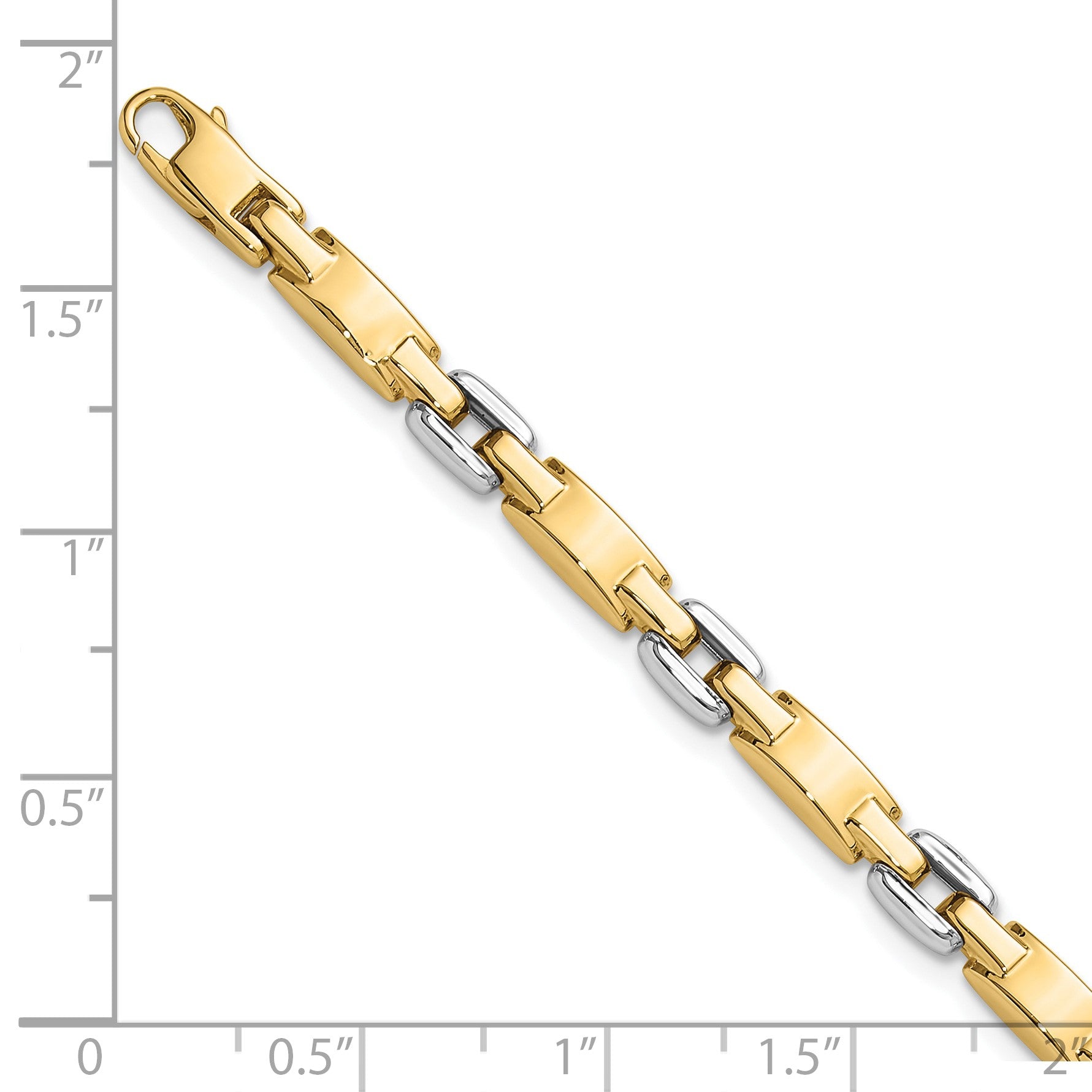 14K Two-tone Polished 4.8mm Fancy Link 7.5 inch Bracelet