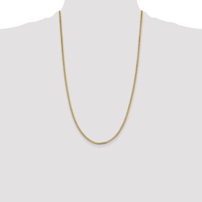 14K 26 inch 2.3mm Flat Beveled Curb with Lobster Clasp Chain