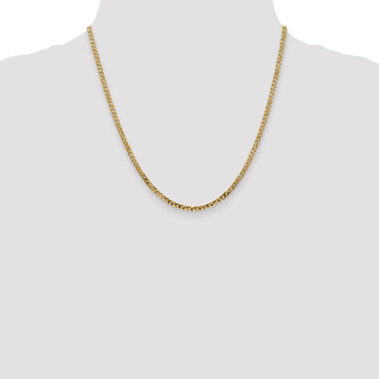 14K 20 inch 2.9mm Flat Beveled Curb with Lobster Clasp Chain