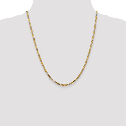 14K 22 inch 2.9mm Flat Beveled Curb with Lobster Clasp Chain