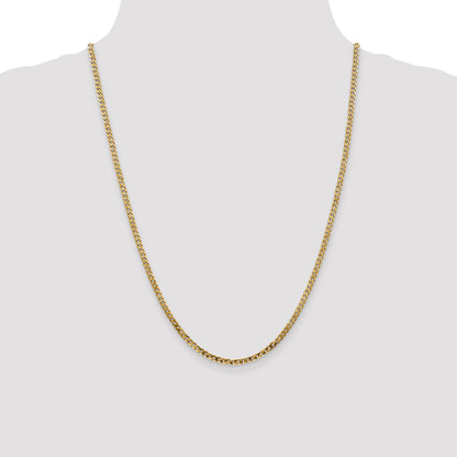 14K 24 inch 2.9mm Flat Beveled Curb with Lobster Clasp Chain