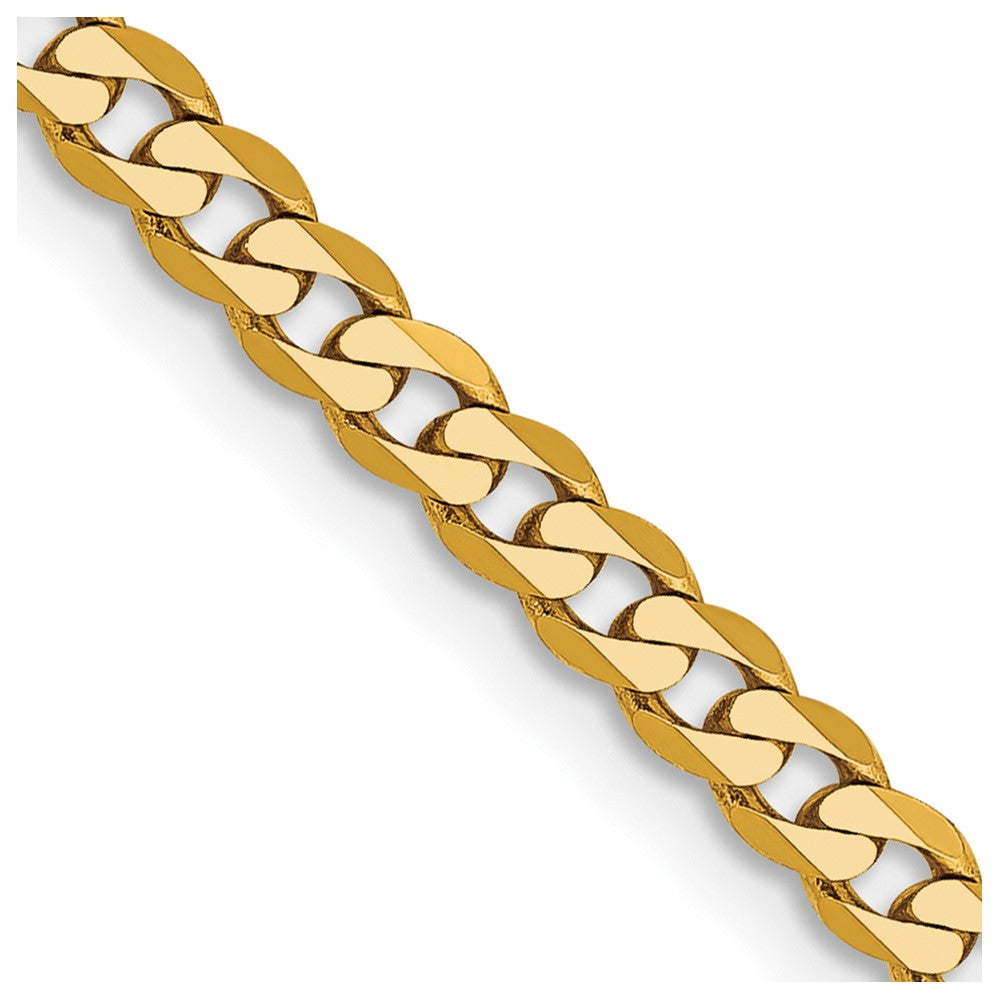 14K 18 inch 2.9mm Flat Beveled Curb with Lobster Clasp Chain