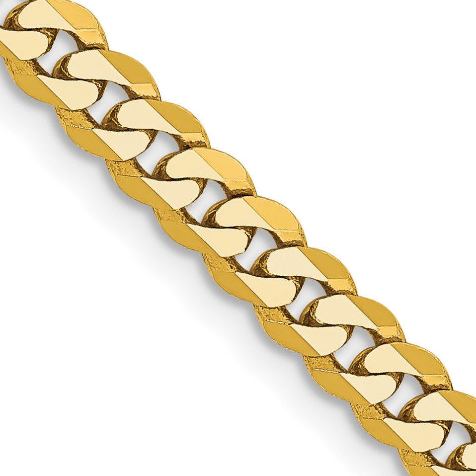 14K 18 inch 3.9mm Flat Beveled Curb with Lobster Clasp Chain