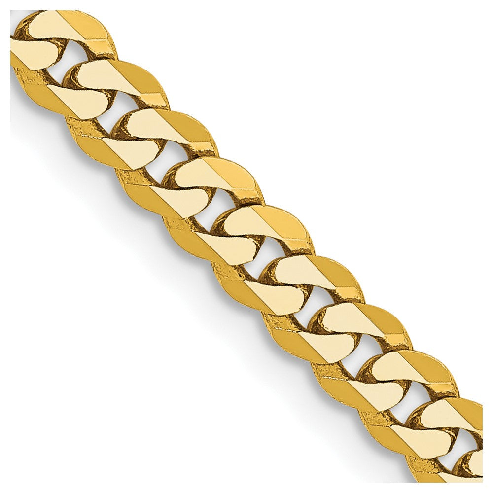 14K 20 inch 3.9mm Flat Beveled Curb with Lobster Clasp Chain