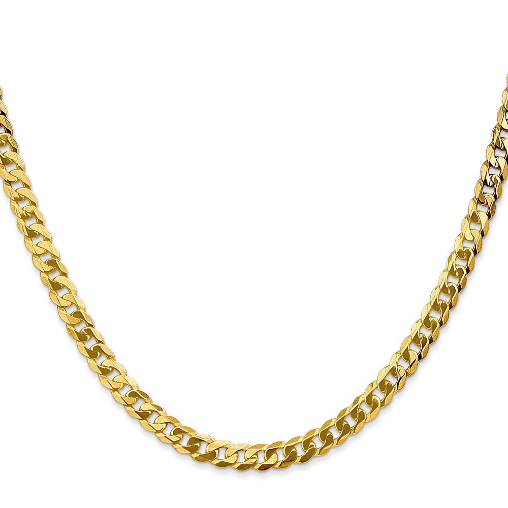 14K 18 inch 4.75mm Flat Beveled Curb with Lobster Clasp Chain