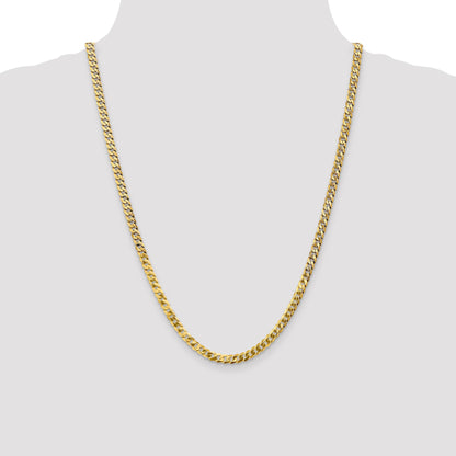 14K 24 inch 4.75mm Flat Beveled Curb with Lobster Clasp Chain