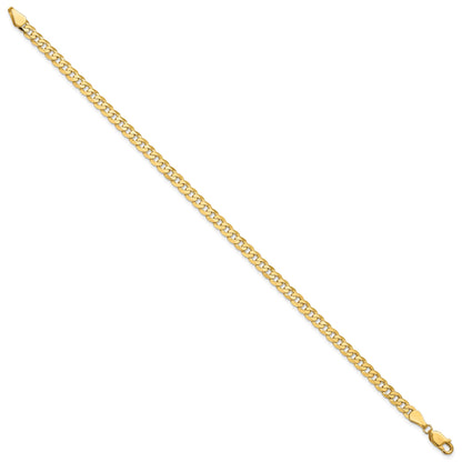 14K 8 inch 4.75mm Flat Beveled Curb with Lobster Clasp Bracelet