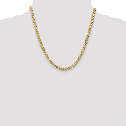 14K 20 inch 5.75mm Flat Beveled Curb with Lobster Clasp Chain
